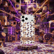 chic modern Purple and gold abstract Pattern