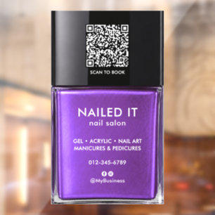 Chic Modern Purple Nail Polish Bottle Nail Salon