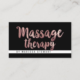 Chic Modern Rose Gold Simple Massage Therapist Business Card