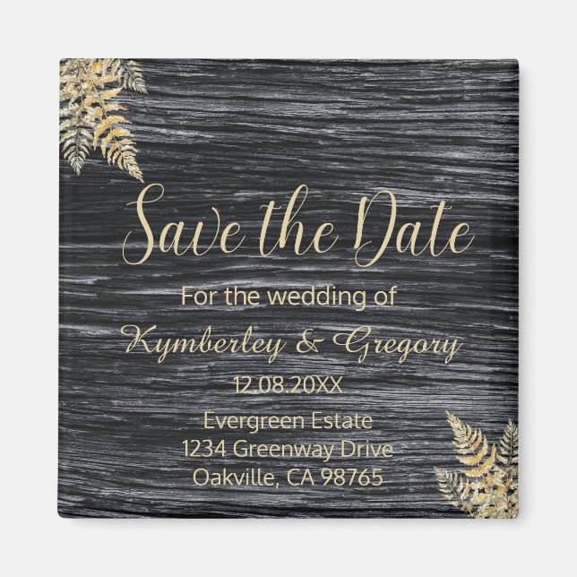 Chic Modern Rustic Marriage Save the Date Magnet (Front)