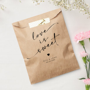 Chic Modern Script Love is Sweet Wedding Favour Bag
