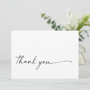 Chic + Modern Script Thank You Flat Card