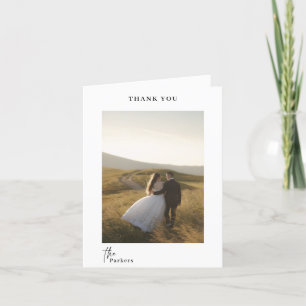 Chic Modern Script Thank You Wedding Card