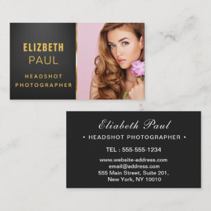 Chic Modern Script Typography Simple Photographer  Business Card