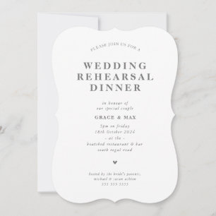 CHIC modern simple rehearsal dinner silver grey Invitation