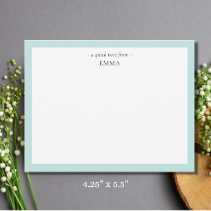 Chic Modern Small 'A Quick Note From' Note Card