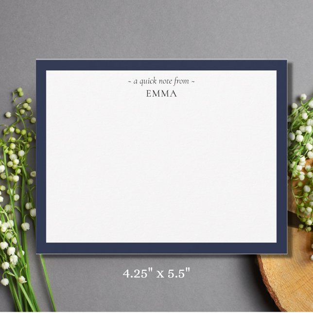Chic Modern Small Denim Blue Correspondence  Card (Creator Uploaded)