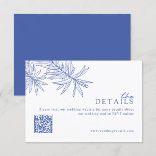 Chic Modern Something Blue Wedding Website/Details Enclosure Card