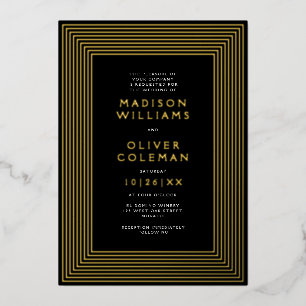 Chic Modern Striped Frame Wedding REAL