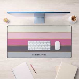 Chic Modern Stripes Personalised Desk Mat