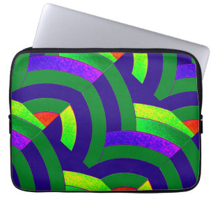 chic modern stylish green/blue chevrons laptop sleeve
