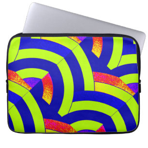 chic modern stylish lime/blue chevrons laptop sleeve