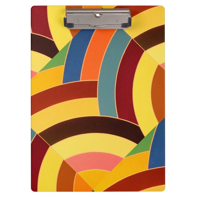 chic modern stylish multi-colour chevrons clipboard (Front)