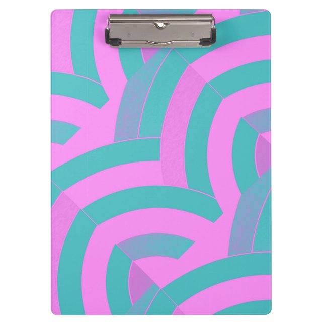 chic modern stylish pink/green chevrons clipboard (Front)