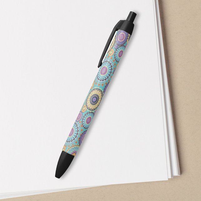 Chic Modern Stylish Trendy Pattern  Black Ink Pen (Modern chic pattern pen)
