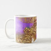 Chic, modern watercolor gold pink purple splatter coffee mug (Left)