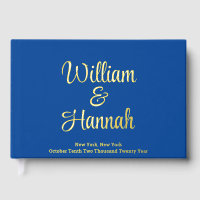Chic Modern Wedding Blue with Gold Foil Hardcover