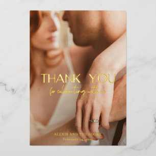 Chic Modern Wedding Foil Thank You Card