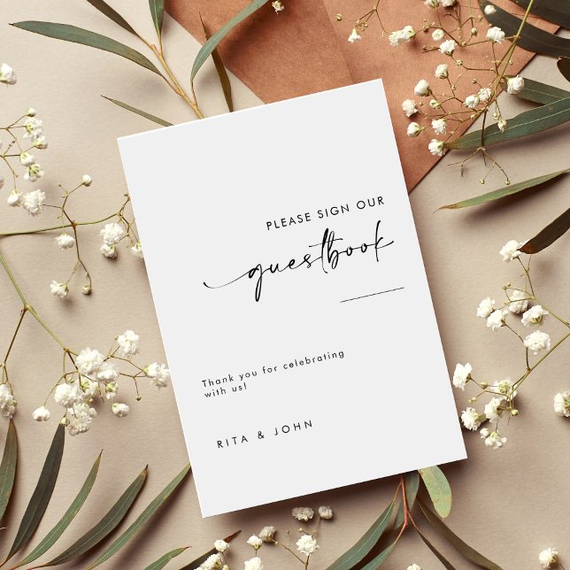 Chic Modern Wedding Please Sign Our Guestbook Sign (Creator Uploaded)