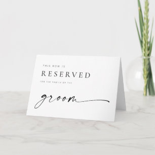 Chic + Modern Wedding Reserved Seat Folded Sign Card