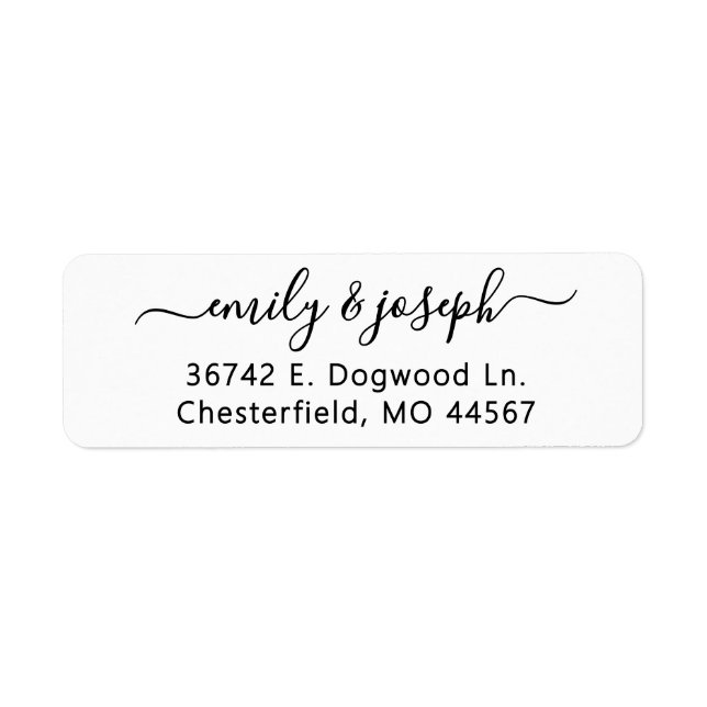 Chic Modern Wedding Return Address Labels (Front)