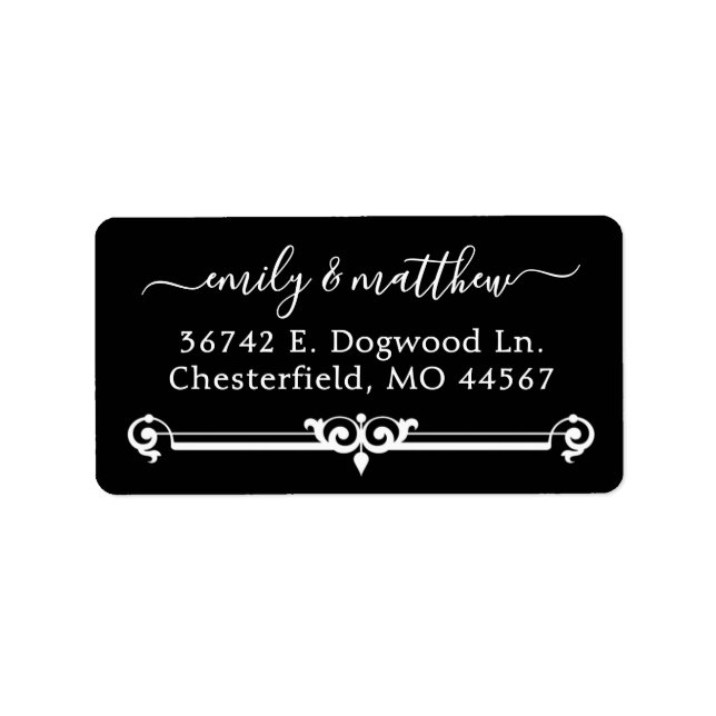 Chic Modern Wedding Return Address Labels (Front)