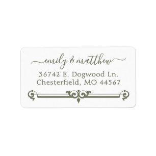 Chic Modern Wedding Return Address Labels
