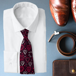 Chic Modern Whimsical Love Hearts Valentine's Day Tie