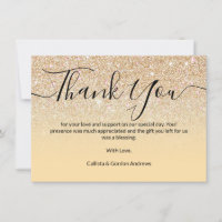 Chic Modern Yellow Gold Glitter Ombre