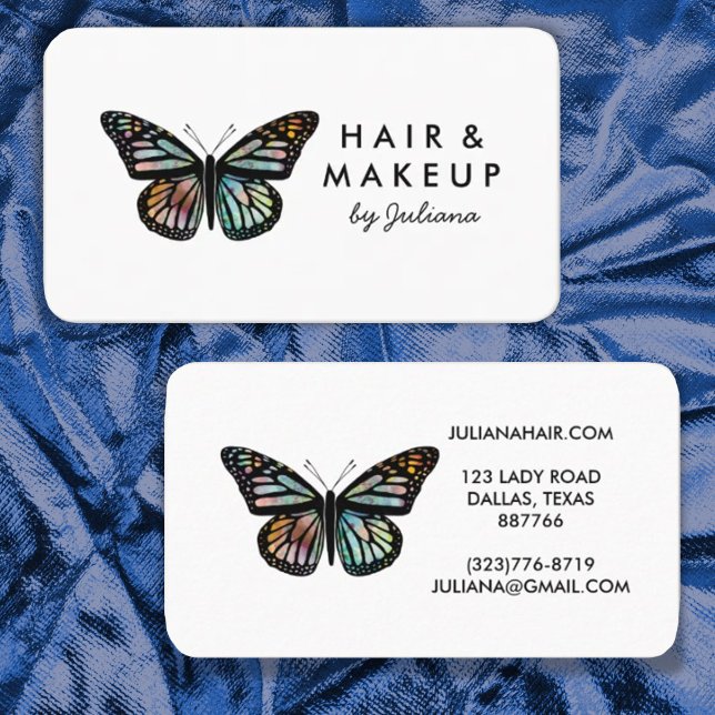 Chic Monarch Butterfly Elegant Watercolor Business Card (Creator Uploaded)
