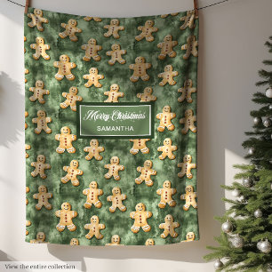 Chic Monochromatic Sage Pastel Green Christmas Fleece Blanket