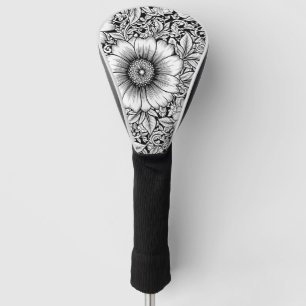 Chic Monochrome Floral Luxury Pattern (7) Golf Head Cover