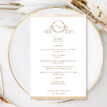 Chic Monogram Beige Cream Watercolor Wedding Menu<br><div class="desc">Welcome your guests to their table with this elegant monogrammed wedding menu, with exquisite hand drawn leafy monogram with couples initials, and beige cream watercolor border stripes. Back with beautiful watercolor wash in a variety of beige, cream, ivory and taupe hues. Part of our "Beige Cream Watercolor Botanical Monogram Wedding"...</div>