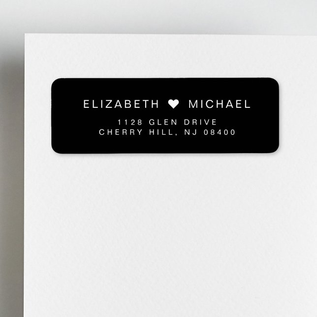 Chic Monogram Black Wedding Return Address Label (Creator Uploaded)