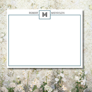 Chic Monogram Correspondence Stationery Note Card