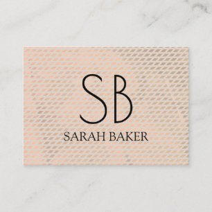 Chic Monogram Cross Hatch Business Card
