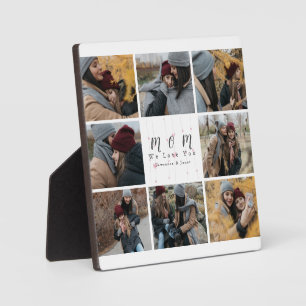 Chic Monogram Custom Photos Collage Mother friends Plaque