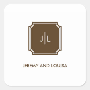 Chic Monogram Gift Tag Stickers or Labels