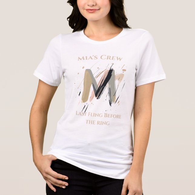 Chic Monogram - Letter M | Abstract Bachelorette Tri-Blend Shirt (Front)