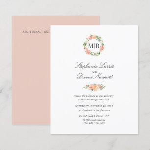 Chic Monogram Pink Orange Green Garlandl Wedding