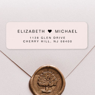 Chic Monogram Pink Wedding Return Address Label
