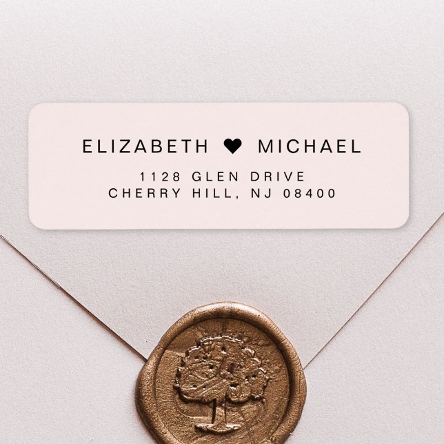 Chic Monogram Pink Wedding Return Address Label (Creator Uploaded)