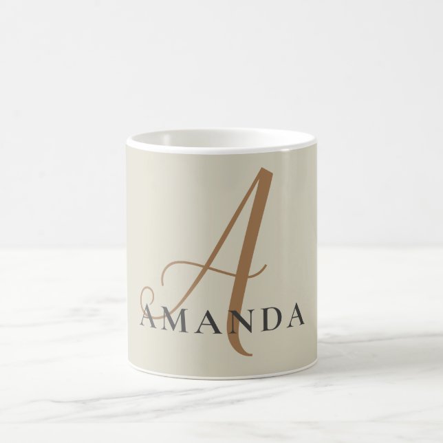 Chic monogram professional plain ADD YOUR NAME  Coffee Mug (Center)