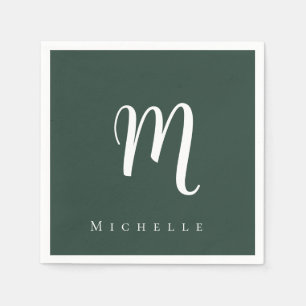 Chic monogram professional plain add your name napkin