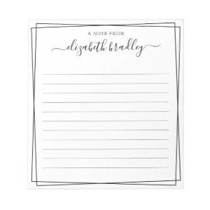 Chic Monogram Signature Script From The Desk Of  Notepad