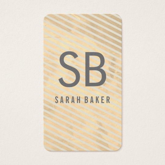 Chic Monogram Stripes Business Card