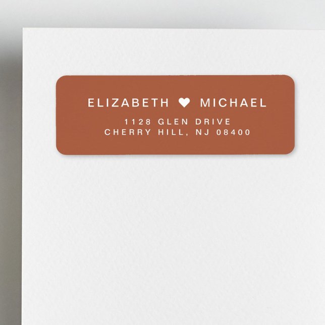 Chic Monogram Terracotta Wedding Return Address Label (Creator Uploaded)