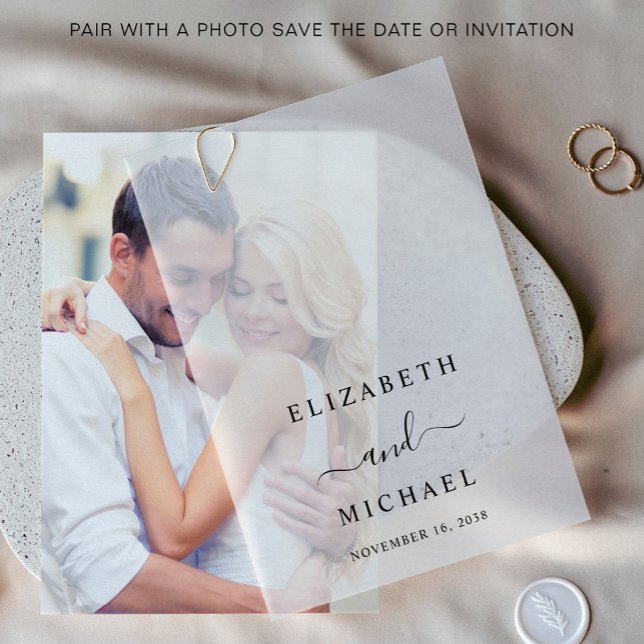 Chic Monogram Wedding Overlay Vellum Invitations (Elevate your save the dates and wedding invitations with the timeless beauty of vellum overlays)