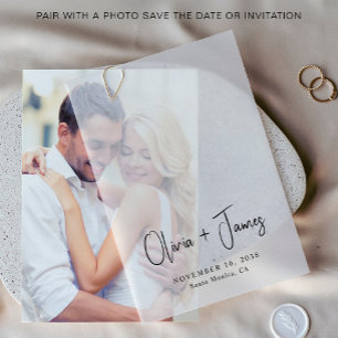 Chic Monogram Wedding Overlay Vellum Invitations