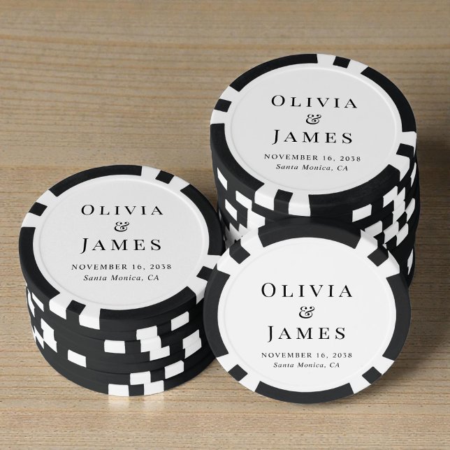 Chic Monogram Wedding Poker Chips (Chic Monogram Wedding Poker Chips)